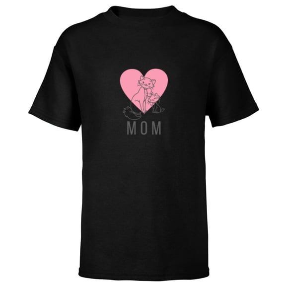 Disney Aristocats Duchess and Marie Mothers Day - Short Sleeve T-Shirt for Kids - Customized-Black