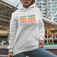 thumbnail image 2 of Dog Mama, Name for Moms or Mothers of Dogs, Groovy Retro Wavy Text Merch Gift, White Hooded Sweatshirt or Hoodie, 2XL, 2 of 5