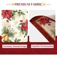 thumbnail image 3 of Christmas Placemats Set of 4, 12 x 18 Inch, Printed Xmas Poinsettia Bell Satin Table Mats, Seasonal Red Flower Winter Holiday Table Decorations for Kitchen, Dining, Party Decor, 3 of 6