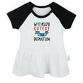 thumbnail image 1 of World's Cutest Tax Deduction Funny Dresses For Baby, Newborn Babies Skirts, Infant Princess Dress, 0-24M Kids Graphic Clothes (Black Raglan Dresses, 6-12 Months), 1 of 4
