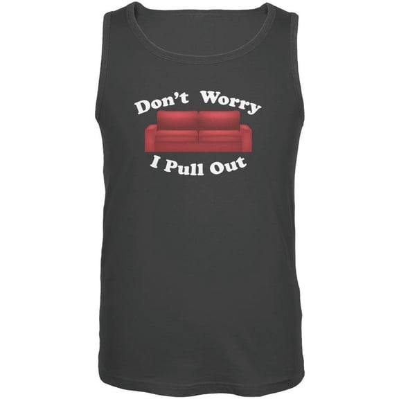 Don't Worry I Pull Out Charcoal Grey Adult Tank Top - X-Large