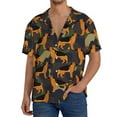 thumbnail image 3 of Vsdgher German Shepherd Dog Print Men's Wrinkle Free Untucked Cuban Shirt Business Casual Button Down Shirts Short Sleeve Shirt, 3 of 7