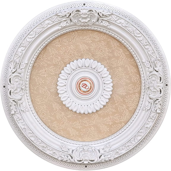 Petite Round Chandelier Ceiling Medallion or Fan Medallion, 24 Inches, White