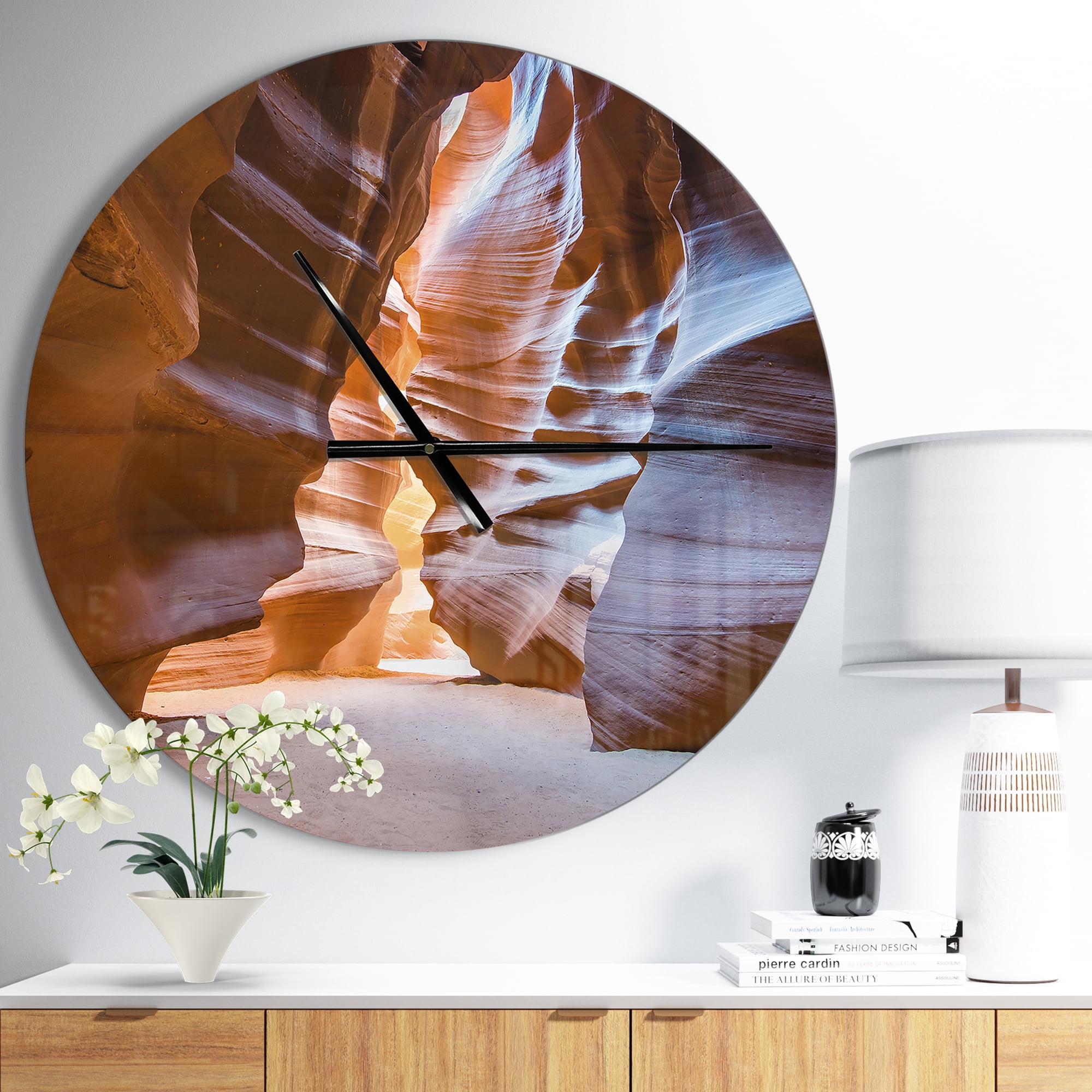 Designart 'Antelope Canyon Glow Inside ' Modern wall clock
