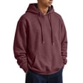 thumbnail image 5 of Fleece Mens Hoodie Vintage Thick Workout Sweatshirt for Men Long Sleeve Pullover with Pocket Wine XL, 5 of 6