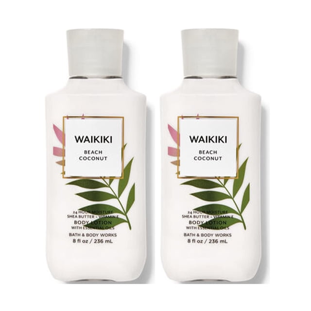 Set de loción Bath & Body Works Waikiki Beach Coconut 240 ml x2