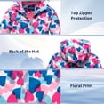 thumbnail image 4 of kids Zip Hooded Windbreakers Waterproof Rain Jackets Lightweight Fleece Lined Outdoor Warm Jacket Raincoat for Boys Girls,4-13 Years, 4 of 6
