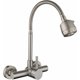 thumbnail image 1 of Grifo de cocina de acero inoxidable cepillado montado en la pared, grifo mezclador de fregadero giratorio de 360° para una limpieza versátil, 1 of 5