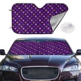 thumbnail image 2 of Haiem Purple Mardi Gras Car Windshield Sun Shade - Blocks UV Rays Sun Visor Protector, Sunshade to Keep Your Vehicle Cool, Universal Fit SUV Van Sedan-Small, 2 of 7