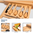 thumbnail image 3 of Tabla de Quesos Bluelander, Juego de Tablas y Cuchillos, Cuencos y Tendedores, Diseño Rectángular, Bambú, 3 of 5