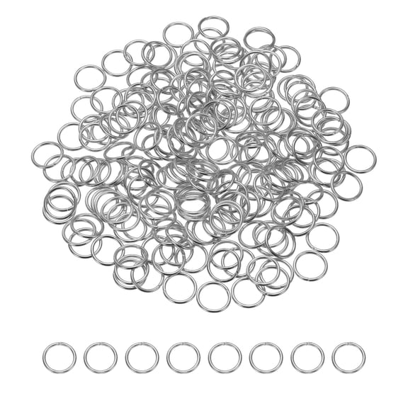 Uxcell 200 Pcs Open Jump Rings, 12mm Split Metal O Ring 1.2mm Thick Keychains Connector Ring for Jewelry Making DIY Necklaces Bracelet Earrings Craft Making, Rhodium