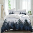 thumbnail image 2 of Forest Bedding 3 Piece Duvet Cover Set Queen Size, Dark Blue Fall Bird Vintage Farmhouse Tree Soft Microfiber Comforter Cover with Zipper Closure & Pillowcases, Wrinkle & FadeResistant Quilt Cover, 2 of 9