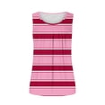 thumbnail image 3 of Fengqque Womens Tank Tops Summer Casual Sleeveless Tops Loose Striped Crewneck Pleated Shirt Basic Tees Hot Pink L(L), 3 of 5