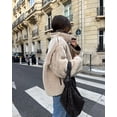 thumbnail image 3 of Women's Oversized Toggle Button Fuzzy Fleece Jacket, Casual Warm Winter Outerwear, 3 of 8