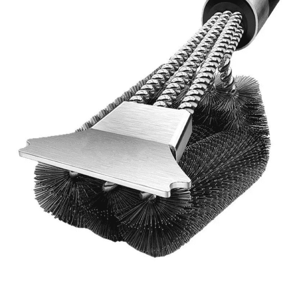 Grill Brush and Scraper, Extra Strong BBQ Cleaner Accessories, Safe Wire Bristles Barbecue Triple Scrubbers Cleaning Brush for Gas/Charcoal Grilling Grates, Wizard Tool