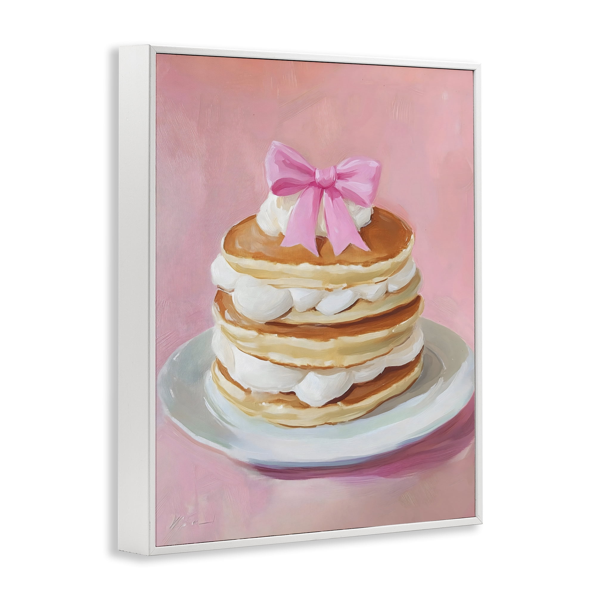 Stupell Industries Coquette Pancakes with Whipped Cream White Framed Giclee Art, design by The Prints Vibe