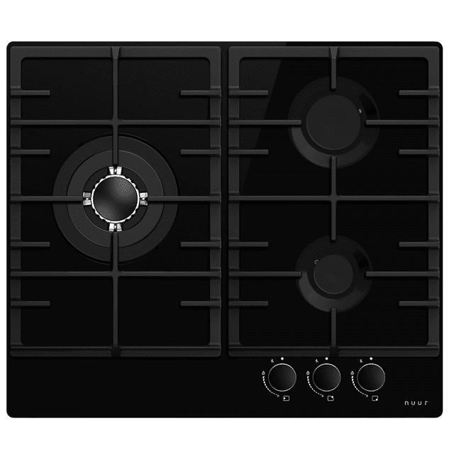 PARRILLA DE GAS DE VIDRIO TEMPLADO 8MM CON 3 QUEMADORES