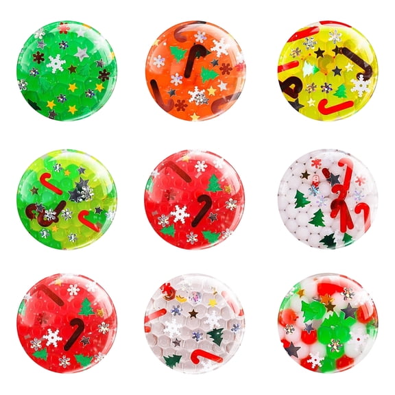 Christmas Ball Squishy, Balls Squishy Shaped Stress Balls, Fun Squeeze Fidget Toys for Anxiety Relief, Pinch Sensory Toys for Classroom Rewards, Party Favor Gifts, Goodie Bag Fillers Accessories