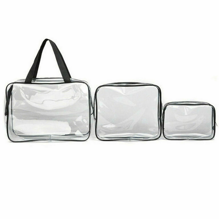PVC Laser Aurora Transparent Jelly Bag Large Capacity Laser Clear Son-mother Travel Tote 2Pcs/Set
