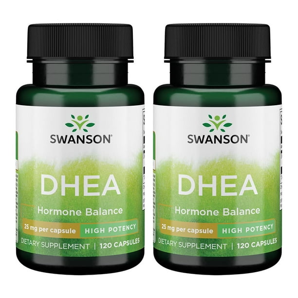 Swanson Dhea High Potency 25 mg 120 Caps 2 Pack