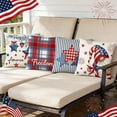 thumbnail image 6 of Patriotic 4th of July Pillow Covers 18 x 18 Blue Star Red Stripe Fourth July Decorative Throw Pillows Outdoor Farmhouse Pillowcases Memorial Day Cushion Case Sofa Couch Bed Decor (1pc), 6 of 7