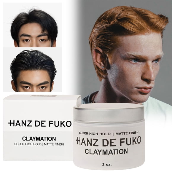 Hanz de Fuko Claymation – Argile de Coiffage Capillaire pour Hommes de Qualité Supérieure – Tenue Super Élevée, Fini Mat – 2 oz