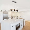 thumbnail image 2 of 43045A-Eglo Lighting-Hornwood - 3-Light Kitchen Island Pendant - Black Finish - Black Exterior-White Interior Metal Shade, 2 of 3