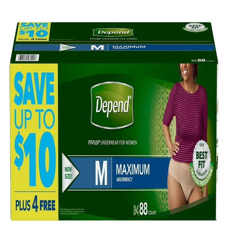 Depend Protection Plus Ultimate Underwear Women Medium 88 Ct