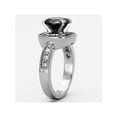 thumbnail image 4 of 3 Ct Round Cut Black Cubic Zirconia Stainless Steel Halo Engagement Ring Size 5, 4 of 5