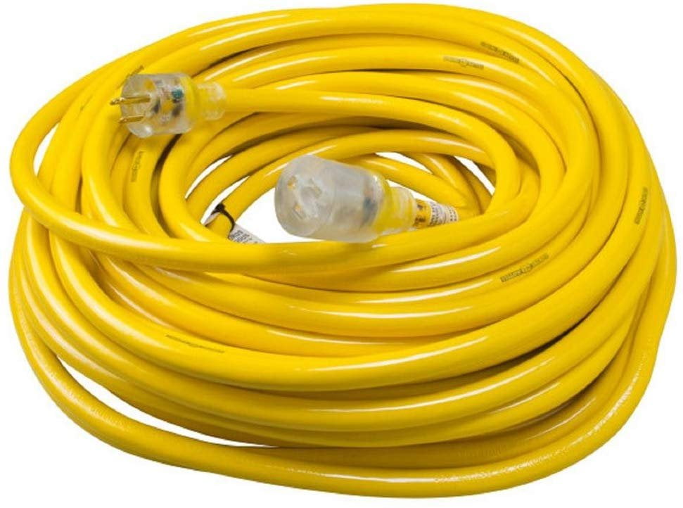 Yellow Jacket 2806 Contractor Extension Cord with Lighted End, 100 Foot
