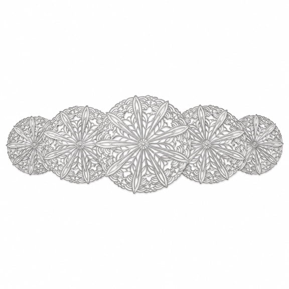 Aemutady Silver PVC Table Runner, Heat-Resistant, 35.4 x 13 in.