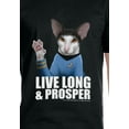 thumbnail image 3 of Star Trek Mens' Spock Cat Live Long And Prosper Crewneck T-Shirt, 3 of 4