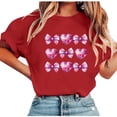 thumbnail image 2 of Xuyuer Women's Fashion Print Round-Neck Short Sleeve Casual Regular Comfy Blouse, 2 of 6
