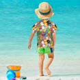 thumbnail image 4 of FORMRS Boys Rash Guard Short Sleeves Swim Shirt Quick Dry UPF 50+ Sun Protection, Sizes 3-12T, Colorful Birds Pattern, 4 of 6