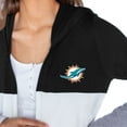 thumbnail image 3 of Women's Gameday Couture Black Miami Dolphins Tri-Blend Color Block Lightweight Cardigan Hoodie, 3 of 3
