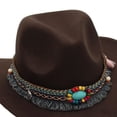 thumbnail image 4 of Staki Kids Wide Brim Western Cowboy Cowgirl Hat Boys Girls Felt Hats for Kids(Coffee,3-8 Years), 4 of 4