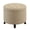 Tan, variant on Pemberly Row Modern Faux Leather Round Ottoman in Espresso Finish