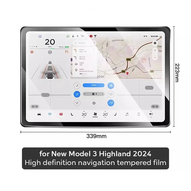 Protector de película de vidrio templado 2025 para el nuevo Tesla Model 3 Highland 2024 Película protectora de pantalla táctil de control central de fila trasera