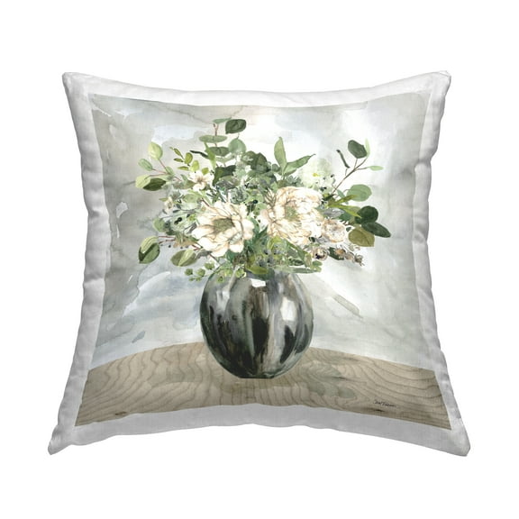 Stupell Industries Sophisticated Floral Still Life Decorative Printed Throw Pillow Design by Carol Robinson.