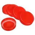 thumbnail image 1 of Tapas de frasco de plástico de boca regular de 70 mm Uxcell con anillo de sellado de silicona, rojo 1 juego/10 paquetes, 1 of 5