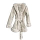 thumbnail image 4 of Chaquetas y abrigos de piel sintética sin capucha y manga larga para mujer, cárdigan liso con cuello alto, chaqueta de plumas, abrigo acolchado, 4 of 4
