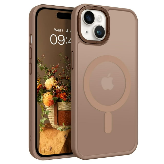 Funda de teléfono BENTOBEN para iPhone 15 6.1 con MagSafe Brown