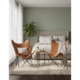 thumbnail image 3 of Cresta Modern Tan Butterfly Chair | Handmade Genuine Leather Seat | Iron Frame Accent Chair for Living Room, Bedroom & Lounge | Foldable Indoor Seating, 3 of 8