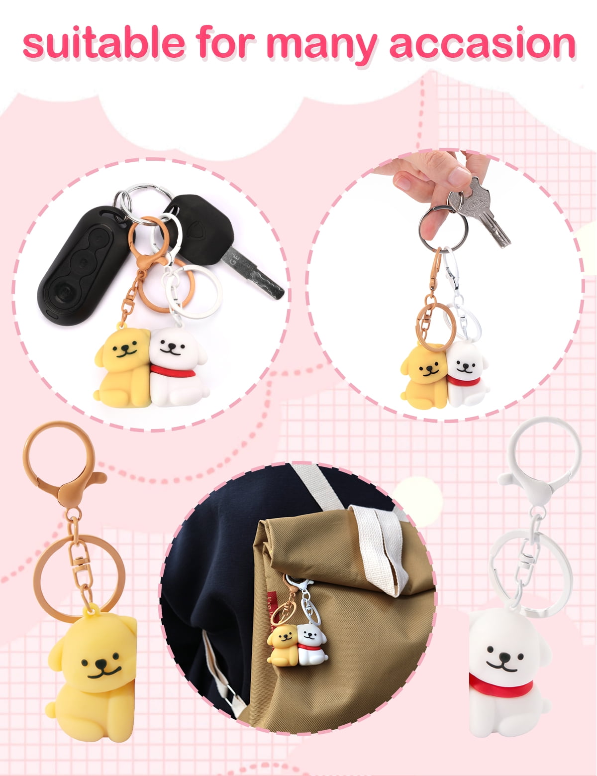 Keychains Magnetic Matching Keychains for Couples Cartoon Animal