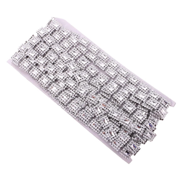 Cristal de de Imitación de Cadena de Adornos 10 Yardas Craft DIY Decoration, Silver