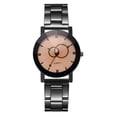 thumbnail image 1 of Reloj de pulsera de cuarzo informal con puntero redondo de moda, reloj de aleación para parejas (negro C pequeño), 1 of 4
