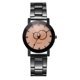 thumbnail image 1 of Relojes de pulsera de cuarzo de aleación negra para ella y para él, elegante reloj para parejas con esfera circular, 1 of 4