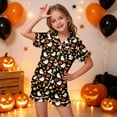 thumbnail image 2 of Leey-World Halloween Pjs Toddler Girl Girls Shorts Set Toddler Short Sleeve Print Shirts Tops Pants Outfits Button Pjs for Girls 2T 3T 4T 5T 6T 7T 8T, 2 of 5