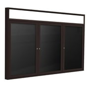 Ghent's Vinyl 48" x 72" 3 Door Enclosed Flannel Letterboard in Black