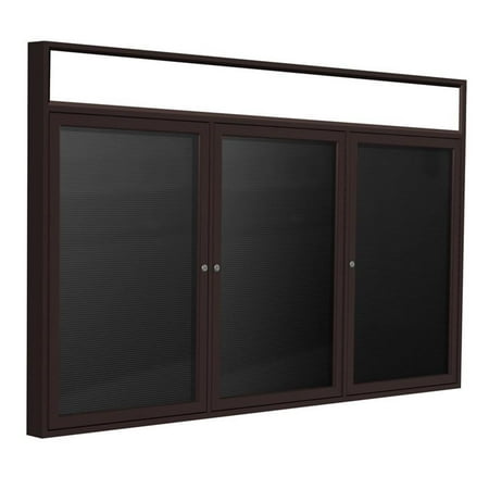 Ghent's Vinyl 36" x 72" 3 Door Enclosed Headliner Letterboard in Black
